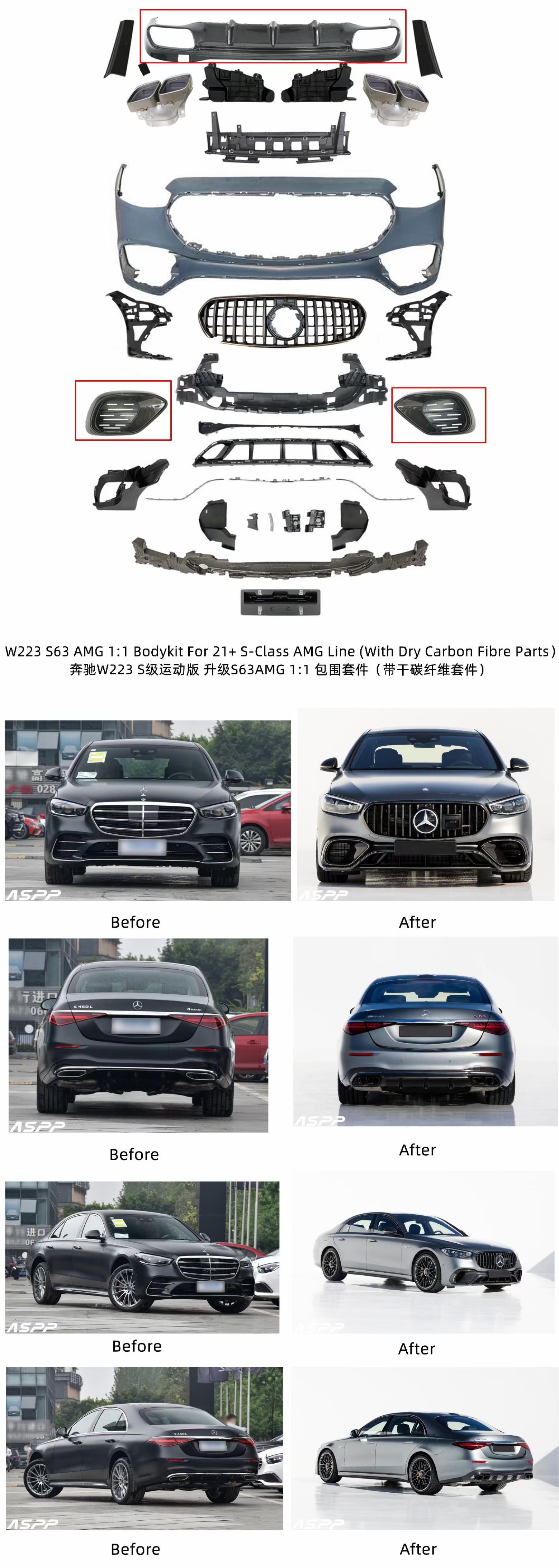 S Class Exterior Upgrade Body Kit W223 UpgradeTo S63 AMG