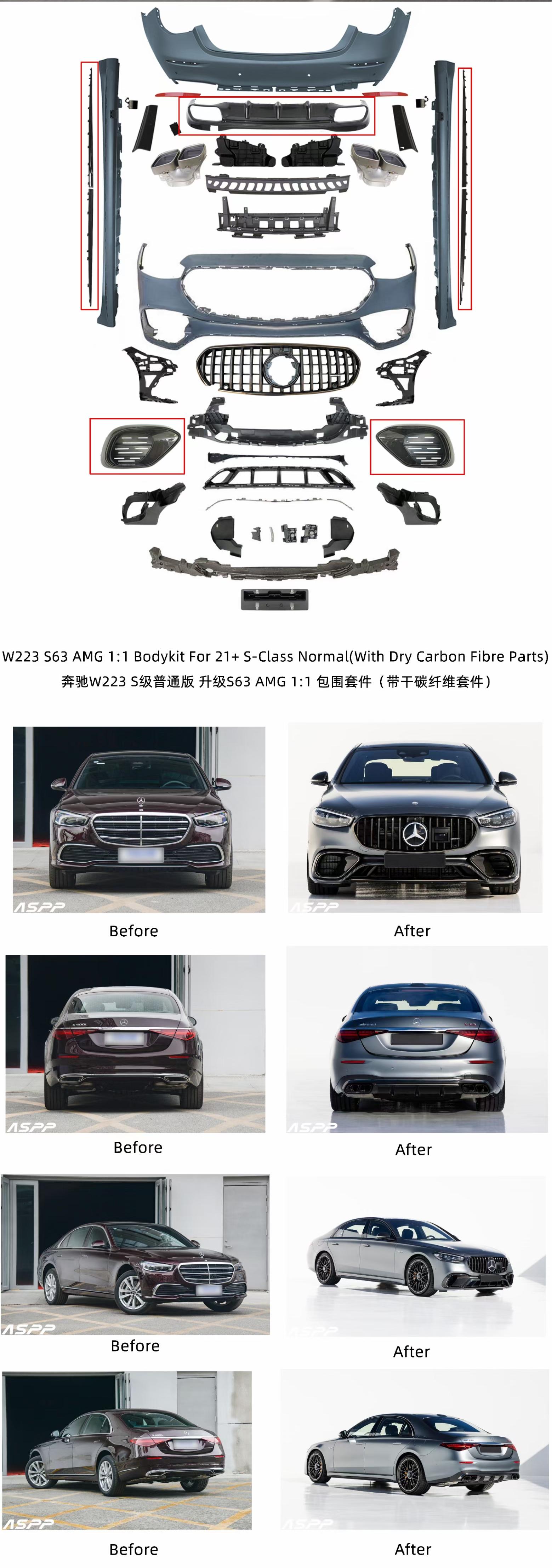 S Class Exterior Upgrade Body Kit W223 UpgradeTo S63 AMG