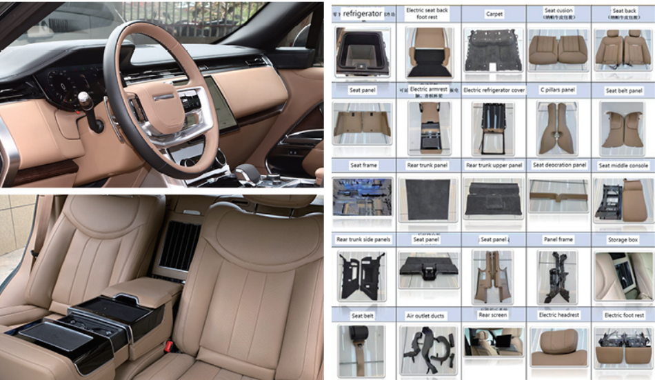 Luxury Land Rover Range Rover Interior Upgrade Kit Five Seat Upgrade To Four Seat Customized Color Patterns