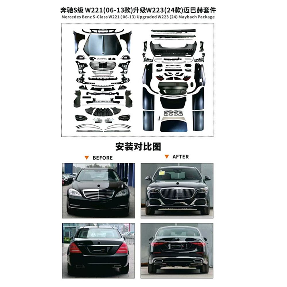 S Class Exterior Upgrade Body Kit W221 UpgradeTo W223